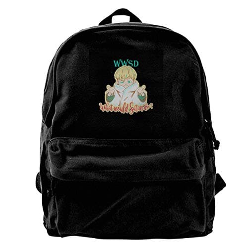 MIJUGGH Canvas Backpack Devilman Crybaby What Would Satan Do Ryo Rucksack Gym Hiking Laptop Shoulder Bag Daypack for Men Women