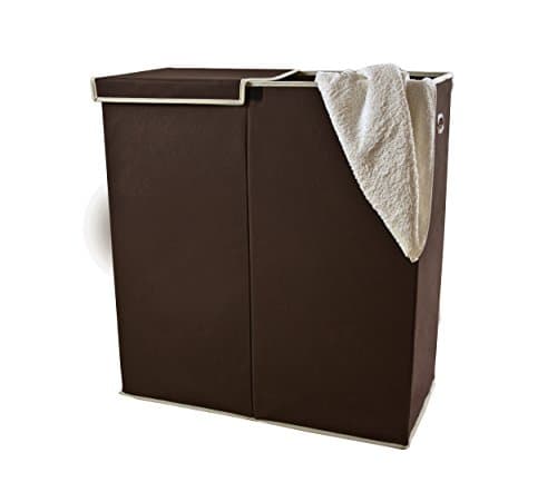 Social Lieno Laundry Hamper 2 Compartments with Lids for Colored and White Clothes