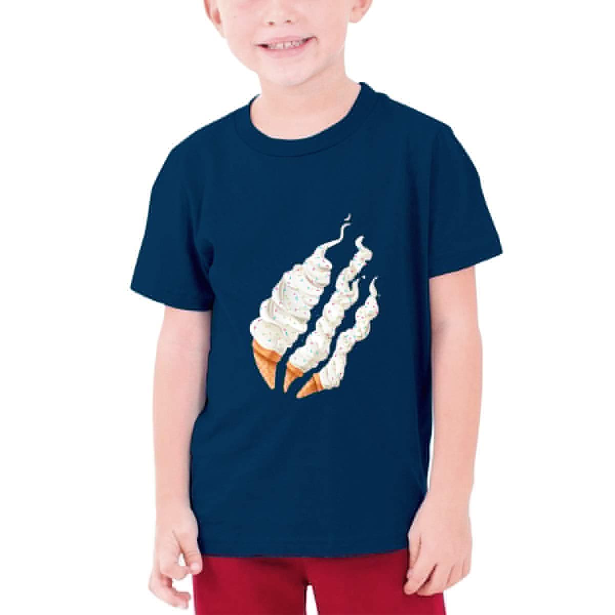 Preston Playz Styles Ice Cream Fire Nation Cotton T-Shirt for Boys and Girls Short Sleeve Tops Tees for Kids