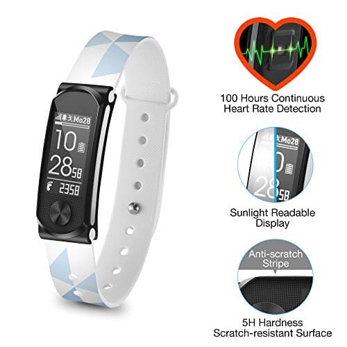 Q-Band Q-68HR-06 Accurate Health &amp; Fitness Tracker Watch, 100 Hours Heart Rate Monitor, Bluetooth Activity Tracker, Sunlight Readable Scratch-Resistant Big Screen, Pedometer Band