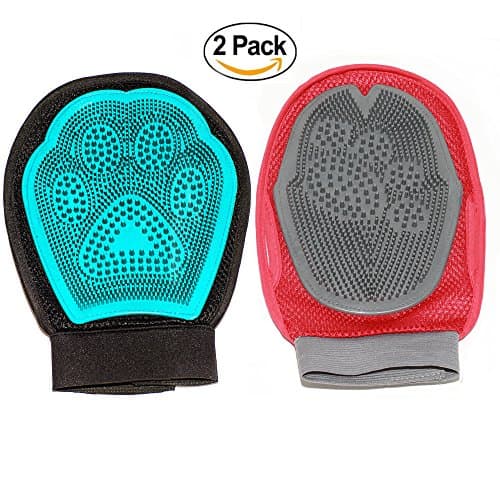 Pet Grooming Glove - ElecNova Pet Grooming&amp;Bathing Brush Grooming Massager Mitt Hair Remove Dematting Brush for Your Dog, Cat,Horse, Bunnie- Easy Clean&amp;Comfortable Massage for Long and Short Hair