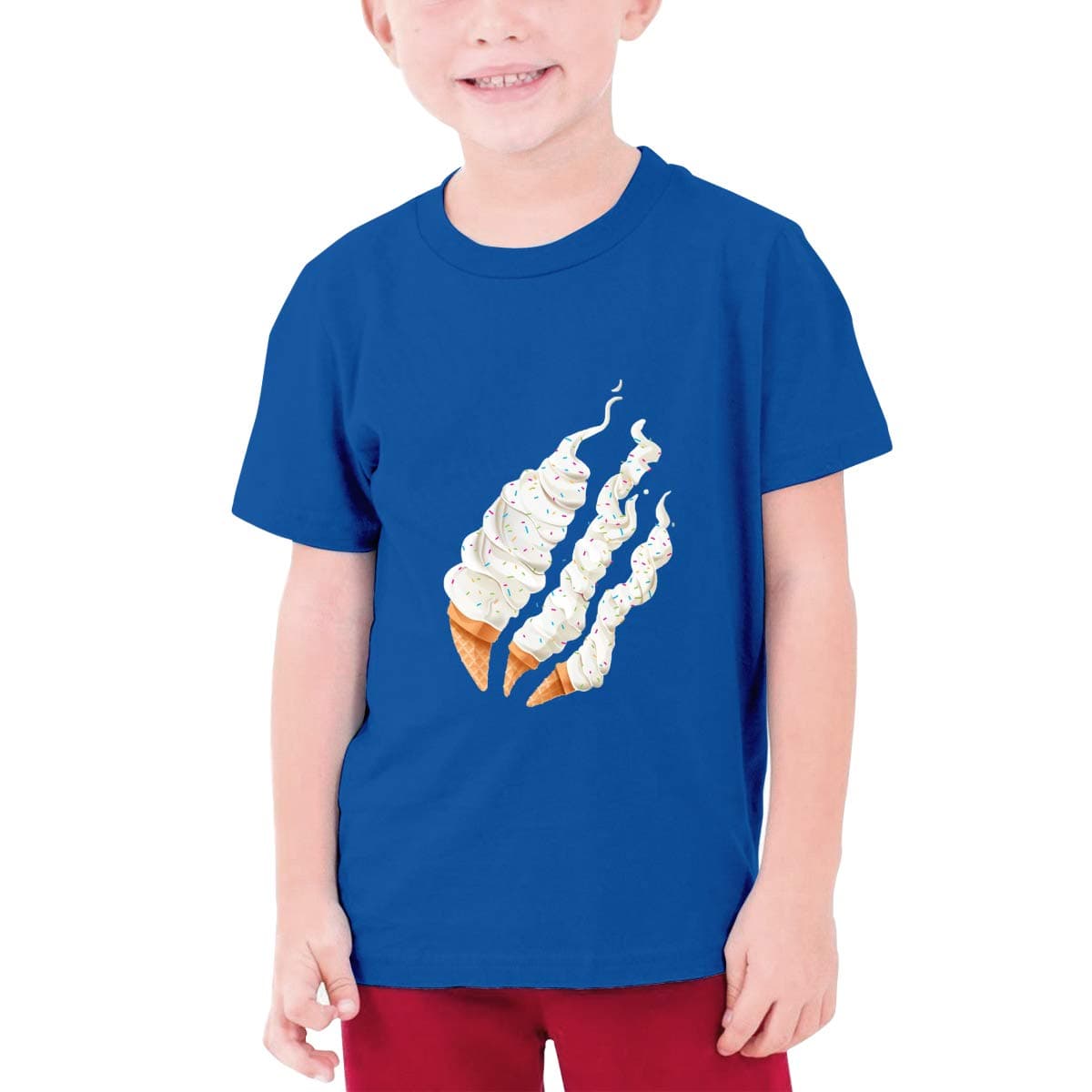 Preston Playz Styles Ice Cream Fire Nation Cotton T-Shirt for Boys and Girls Short Sleeve Tops Tees for Kids
