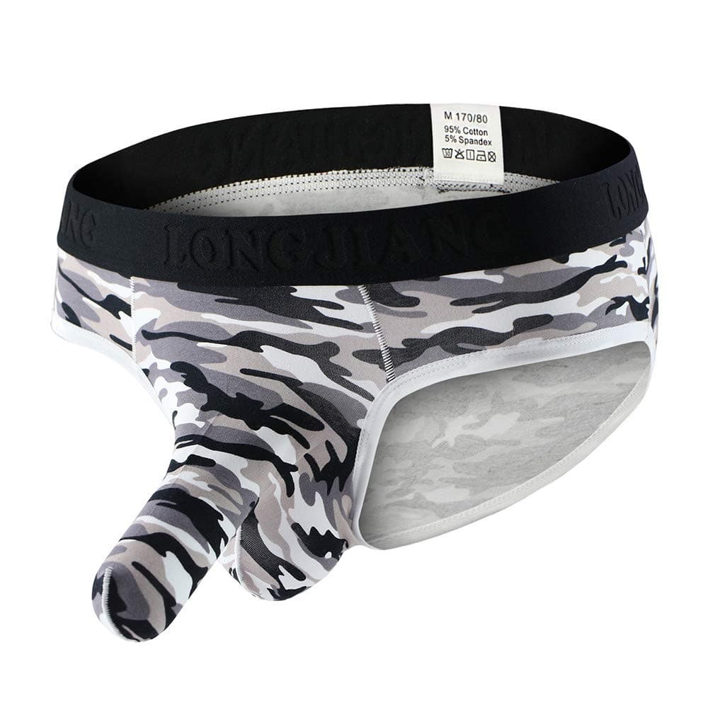 sweetnice Sexy Men's Soft Briefs Elephant Nose Shorts Bulge Pouch Panties Men's Boxer Trunks G-String Thong Underpants