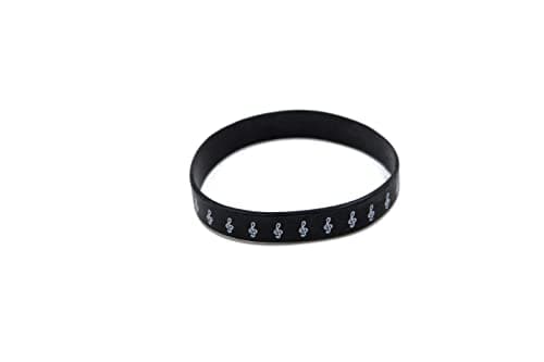 Musical Beam Note Black Silicone Wristband