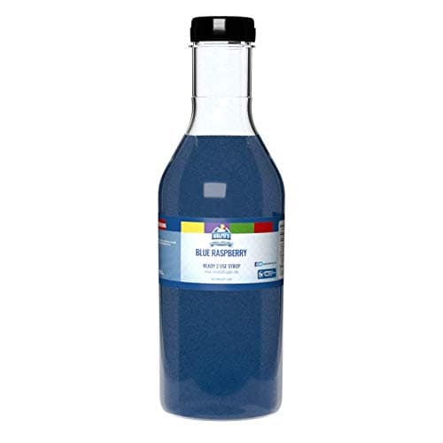 Ralph's Blue Raspberry Snow Cone Syrup | 32oz (Quart) | Made With Pure Sugar | Easy Pour & Store Flip Cap Included (Pre-Attached)