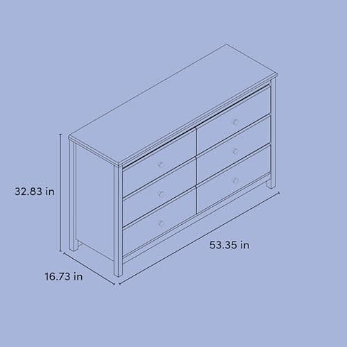 Storkcraft Alpine 6 Drawer Double Dresser (White) – GREENGUARD Gold Certified Nursery Essential, Kids Storage Chest, Bedroom Organizer, Modern, Easy-to-Match Design