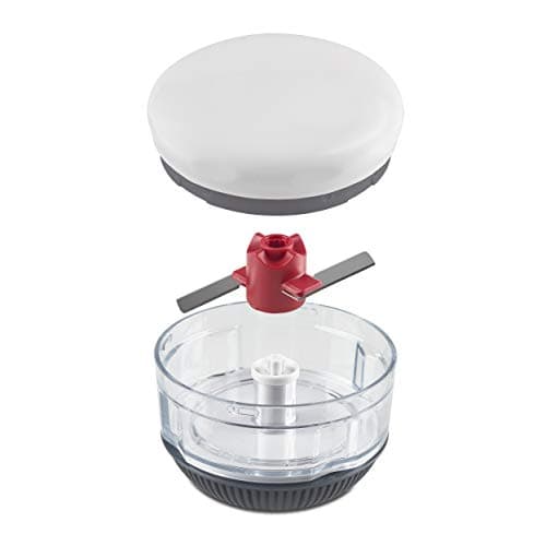 Zyliss E910049 Twist & Roll Mini Chopper | Plastic/Stainless Steel | White | Manual Handheld Herb Chopper/Onion Chopper/Garlic Chopper/Slicer/Food Processor | Dishwasher Safe | 5 Year Guarantee