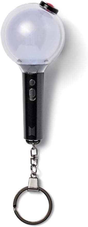 miuhuy Bangtan Boys Lightstick Keychain, Bangtan Boys 4.0 Keyring Pendant Bag Accessories K-pop Gift (Built-in Battery), Black, Mini