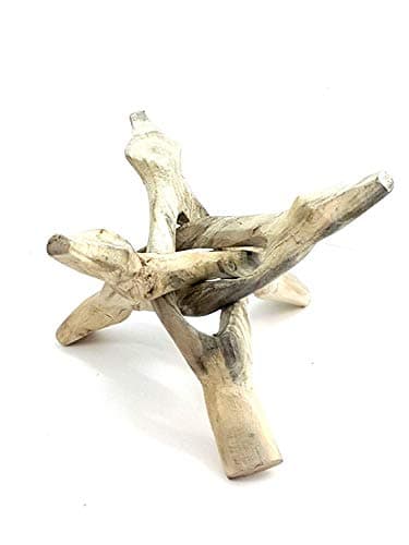 Large Plain Wooden Crystal Ball Cobra Stand Hand Carved Singing Bowl Stand 6" Large Plain Natural Wood (One supplied)