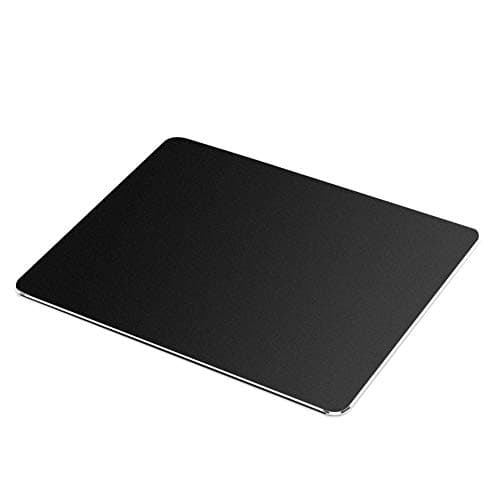 AZFUNN Metal Mouse Pad, Gaming Aluminum Alloy Hard Mouse Mat, High-Grade PU Leather and Polycarbonate Dual-Use Mouse Pad for Fast and Accurate Control 7.8x6.7 inches (Black)