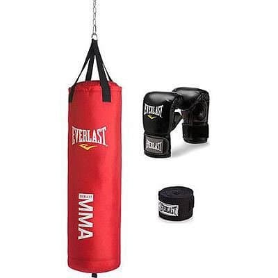 Heavy Boxing Punching Bag 70 Lb Training Gloves Speed Set Kicking MMA Workout