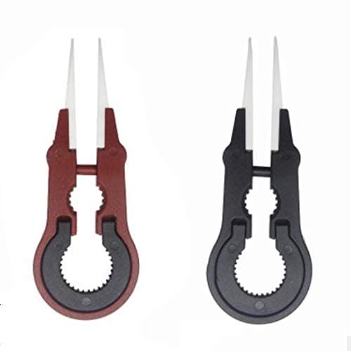 Ceramic Tweezers, Woreach Precision and Multi-Functional Ceramic Industrial Tweezer, Non-Conductive and Heat Resistant to High Temperatures for Pinching Coils While Firing - Pack of 2