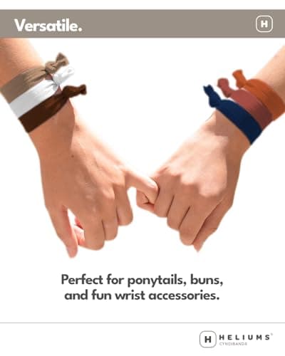 Cyndibands Elastic Hair Ties - Ash Blonde - Gentle Hold Ribbon Ponytail Holders, 6 Count