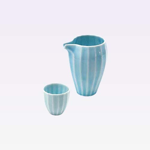 Tokyo Matcha SelectionIced sake server set - HIBIKI - 1 sake server - 1 ochoko small sake cup - Mino ware [Standard ship by SAL: NO Tracking number & Insurance]