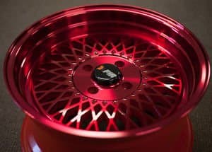 F1R F01 15X8 +25 4X100 RED RIM FIT MIATA CIVIC SI INTEGRA JETTA 3" LIP STANCE