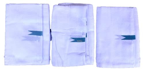 Myfam thorthu Towel Kerala - Very Small and Soft for Babies - Pure Cotton - White - 3 nos