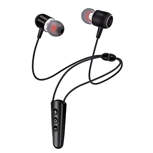 Wireless Bluetooth Neckband For Karbonn Titanium Mach Two S360, A93, Titanium Dazzle S202, A108 Plus, Titanium Mach One Plus, Aura, A7 Star, A2, Titanium Delight S22, A9 Bluetooth Headphone Headset Hands-Free Earphone With Mic And Volume Controller Noise Isolating Stereo Sound Quality, Sweatproof Sports Headset Professional Bluetooth 5.1 Wireless Stereo Sport Hi-Fi Sound Hands-Free Calling IMX - Black