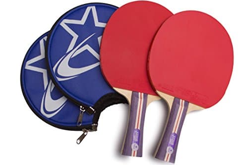 JoyNFun Competition Grade Ping Pong Paddles Set of 2 with Padded Storage Cases
