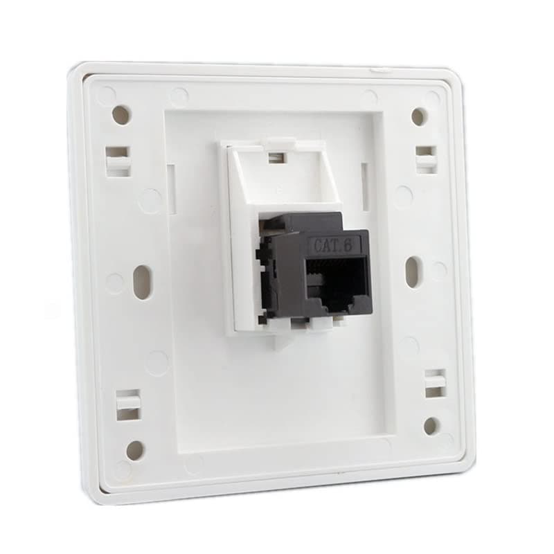 CAT6 Gigabit Network Socket, 86x86mm Ethernet RJ45 LAN Cable Faceplate Networking Port Dual-Pass Socket Box for Ethernet Cable Installation Female To Female Internet Outlet (LAN x 1)