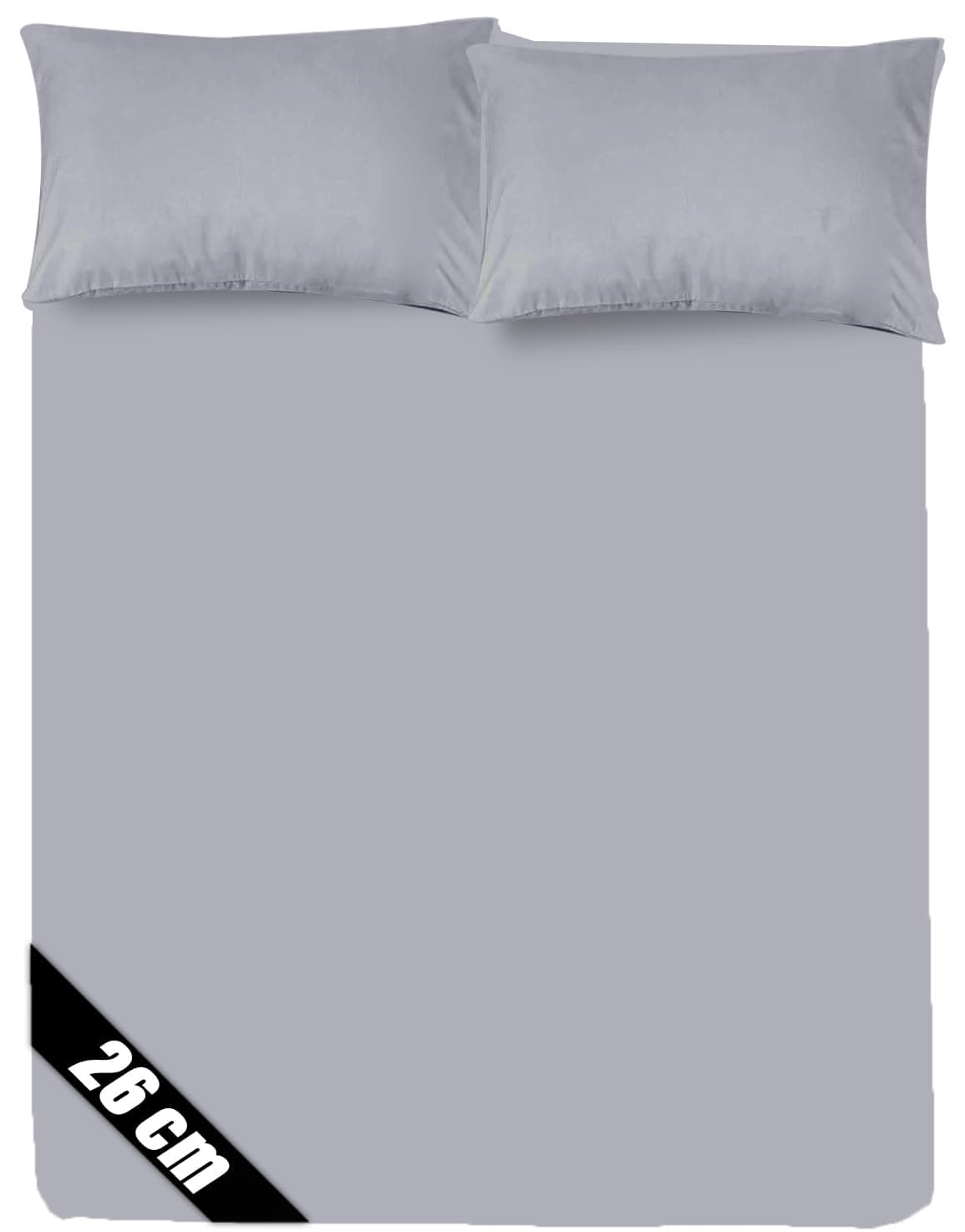 Sunshine Comforts Microfiber Fitted Sheets Breathable, Anti Wrinkle 26cm Deep Pocket Single Bed Sheets Silver Bedding & Linen- Single Bedding 90 X 190 CM Single Fitted Sheet