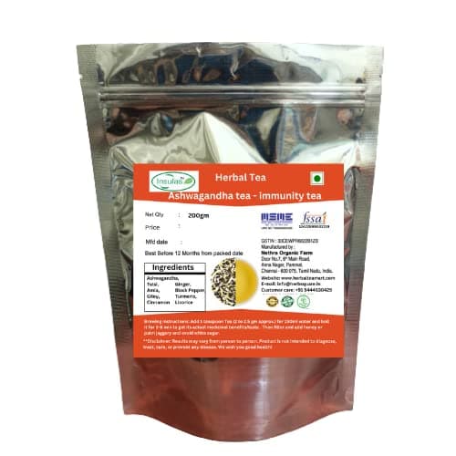 Insulas Ashwagandha Herbal Tea | Immunity Booster | 100% Natural Ingredients | 200g Pouch
