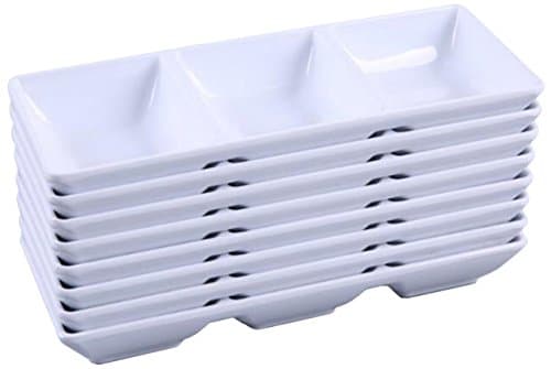 Shall Housewares International 8 Piece Melamine 3 Parts Relish Tray, White
