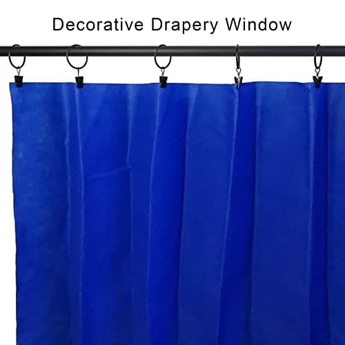 90 Pack Curtain Rings with Clips, Drapery Clips with Rings, Drapes Rings 1.26 in Interior Diameter, Fits up to 1 in Curtain Rod, Black