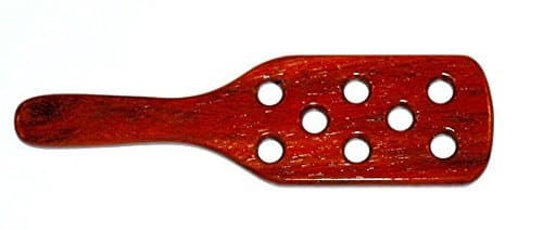 Carpet Beater, Hardwood Paddle with Holes - Mahogany Finish