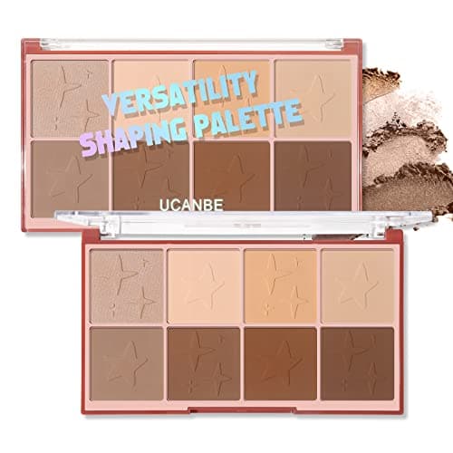 8 Colors Face Matte Bronzer Contour Powder Makeup Palette Contouring Pigmented Smooth Natural Long Lasting Pressed Powder Shaping Pallet (03 Contour)