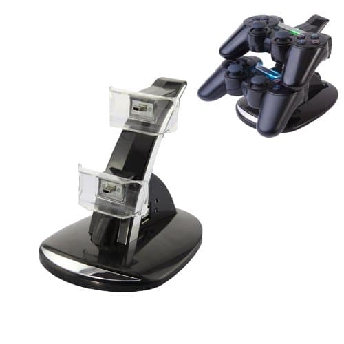 TabStore Blue LED Dual Charger Controller Stand Charging for Playstation PS3