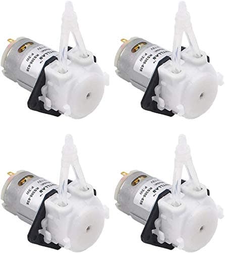 4pcs/Pack 12V DC DIY Peristaltic Liquid Pump Dosing Pump for Aquarium Lab Analytical, Flow Rate 5~100 mL/min