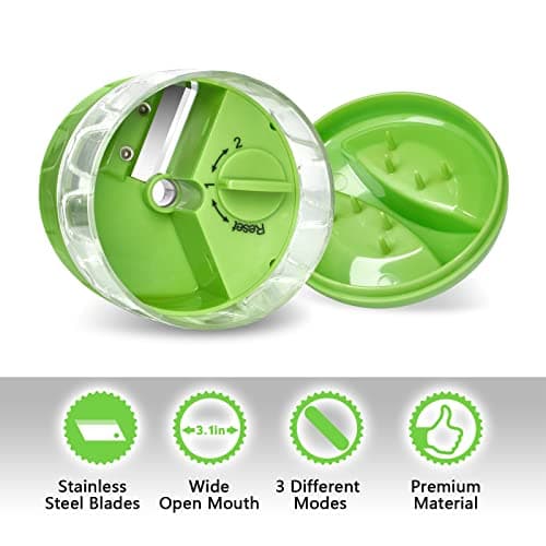 3 in 1 Vegetable Spiralizer Slicer, Adjustable Zucchini Carrot Noodle Maker, Cucumber Spiral Cutter, Easy to Use Kitchen Tool（Green）