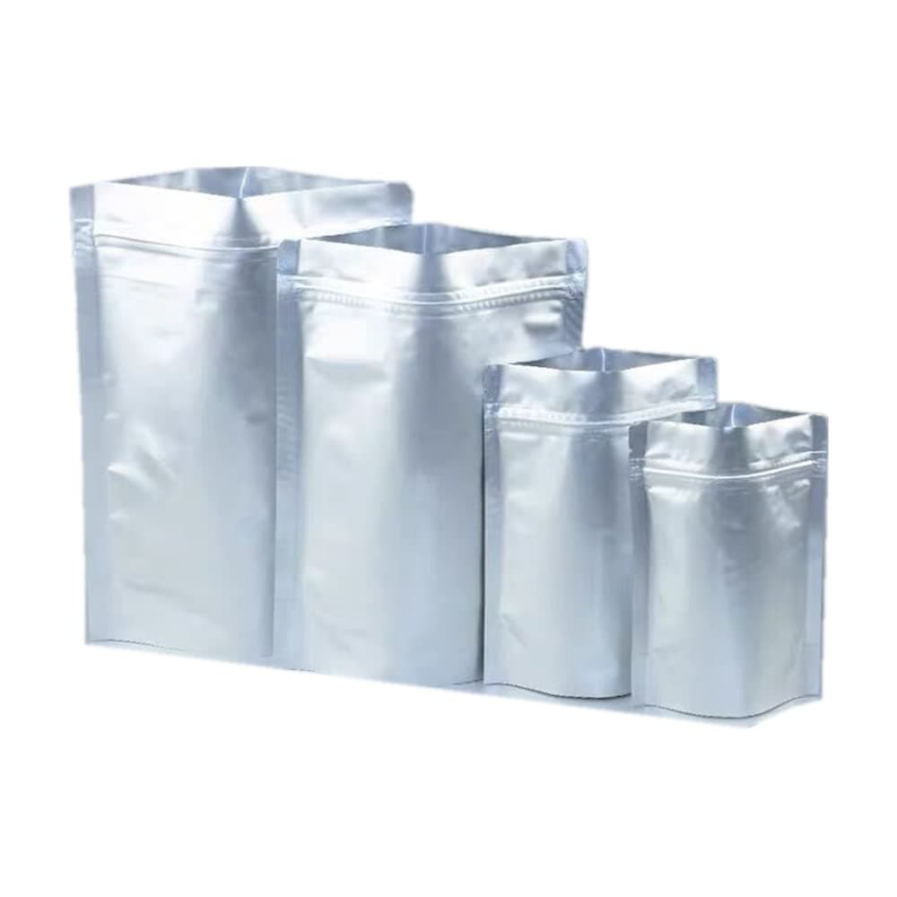 20PCS Ziplock Aluminium Foil Bag, Resealable Food Bags, (31cm*21cm/ 26cm*18cm/ 24cm*17cm/ 22cm*15cm) 4 Sizes Silver Food Storage Bag for Coffee, Dry Food, Cookie, Nuts, Pet Food
