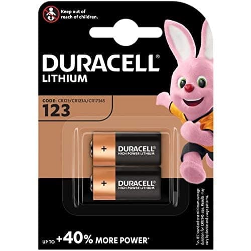 Duracell Specialty Type 123 (CR123, CR123A, CR17345) Ultra Lithium Photo Battery, Ideal for digital cameras Twin Pack (Pack of 2)