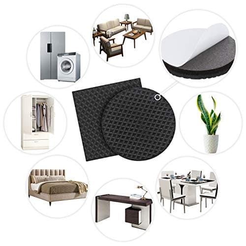 Yelanon Non Slip Furniture Pads 24 pcs 50mm Furniture Grippers, Non Skid for Furniture Legs,Self Adhesive Rubber Furniture Feet,Anti Slide Furniture Hardwood Floors Protectors for Keep Couch Stoppers