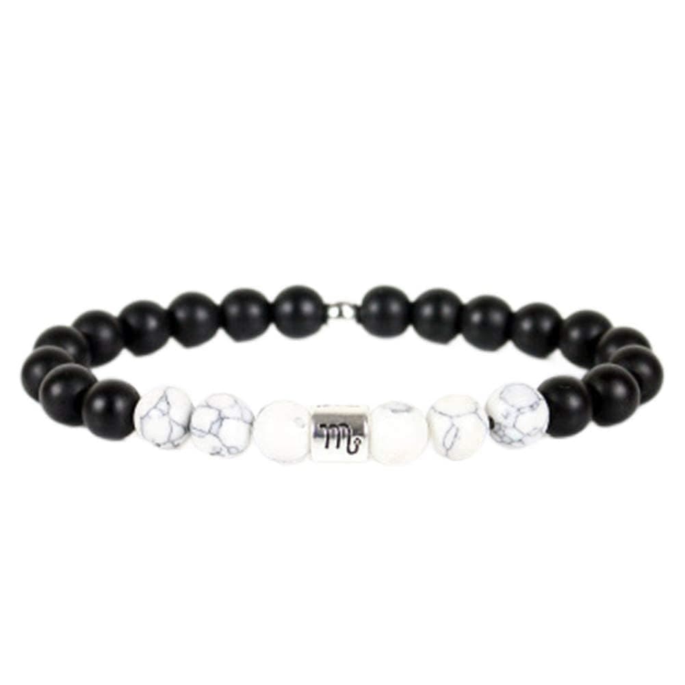 12 Constellation Zodiac Beaded Scorpio Bracelet Couple Distance Bracelets Lava Stone Beads Handmade Stretch Healing Yoga Beads Bracelets for Friendship (Scorpio)