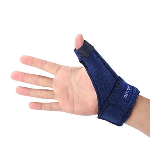 LOSCATO Trigger Thumb Brace for Tendonitis Arthritis Relief Pain Recovery Thumb Immobilizer Built in Aluminium Bar Support Adjustable Left/Right Hand