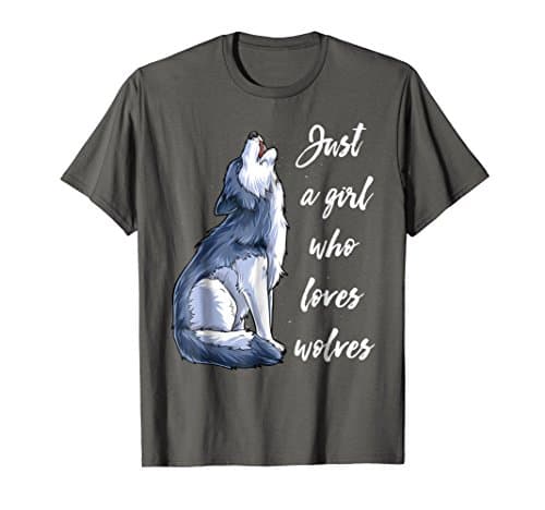 Just a Girl Who Loves Wolves T Shirt Wolf Shirt Women Gifts