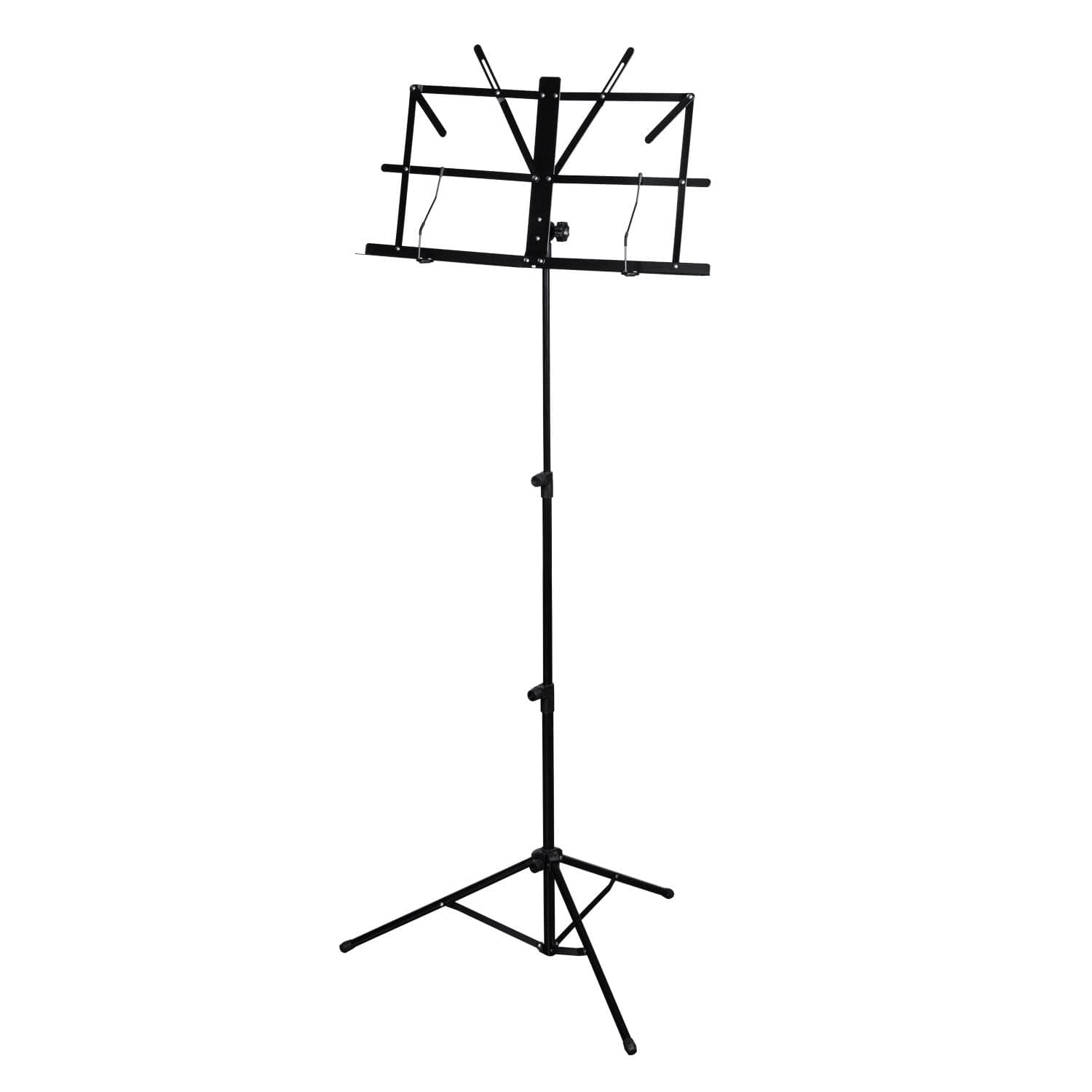 CASCHA Music Stand with carrying bag, sheet music holder, foldable metal, collapsible, height adjustable, black, HH 2067