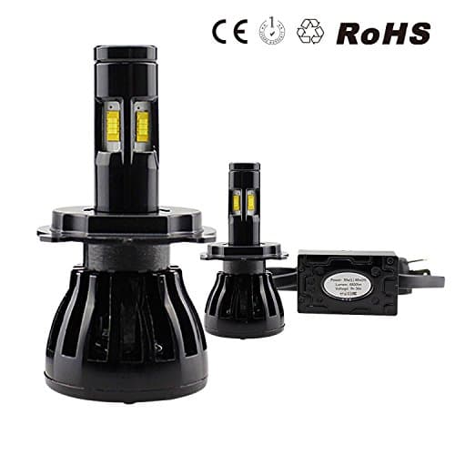 Evitek 360° LED Headlight Bulbs H4 9003 HB2, High Power All-in-one Conversion Kit- 48W 48Lumens White(6,000K) LED Bulbs for Cars, Motorcycles (Pack of 2) (H4)