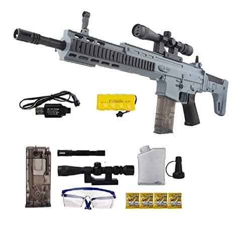 IndusBay® 34 Inches Long Fully Automatic Army Style HydroGel Scar Assault Rifle Toy Gun with Continuous Shooting Crystal Water Bullets