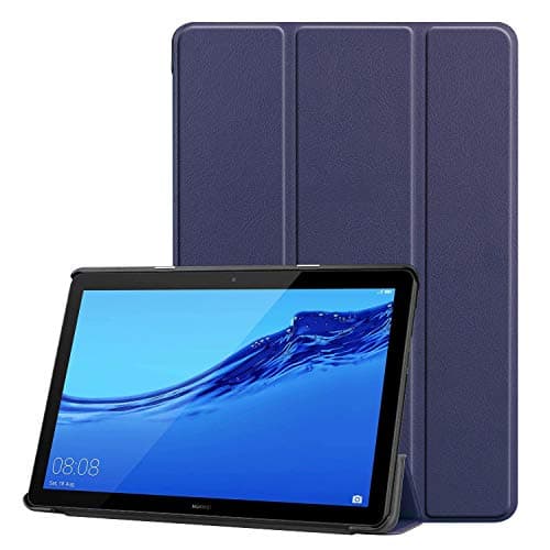 xindayi Huawei MediaPad T5 10 Case - Ultra Slim Tri-Fold Leather Smart-Shell Stand Cover for Huawei MediaPad T5 10.0 Inch (Blue)