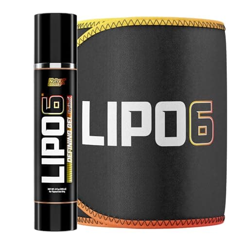 Lipo6 Defining Gel with Waist Trimmer – Sweat Enhancing Cream for Women & Men with Sweat Belt Bundle