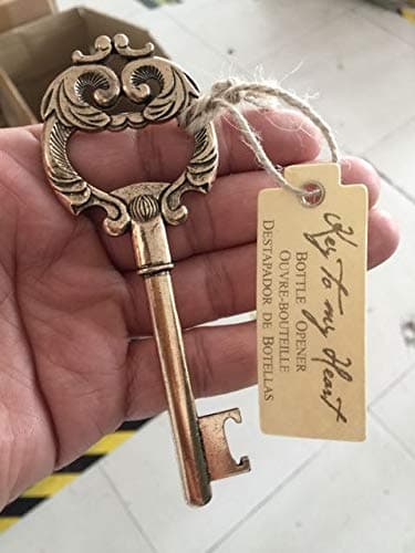 DENGNIWO Bottle Opener"Key to My Heart" Antique Bottle Opener Souvenir 130pcs/lot Wedding Favor and giveaways for Guest Wedding Gift