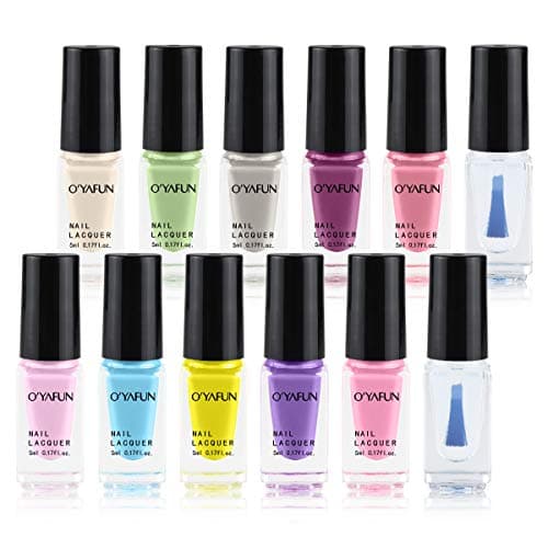 Fercaish New Non Toxic Nail Polish Set Easy Peel Off & Quick Dry Organic Water Based Eco Friendly Nail Polish for Kids Teens (12 Bottles)