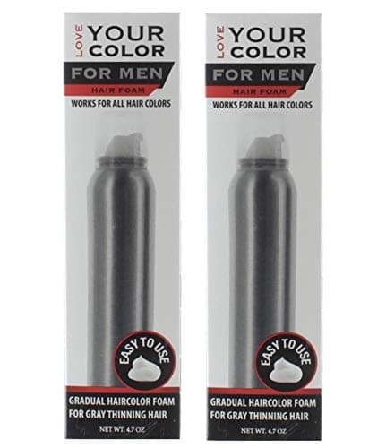 Hair Foam Gradual Haircolor Foam for Men for Gray Thinning Hair for All Hair Types , 4.7 Oz (2 PACK)