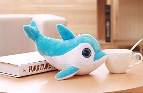 IU Desert Rose Cute Plush Toy Dolphin Soft Plush Pillow Animal Stuffed Toy Gift 20cm(Blue)