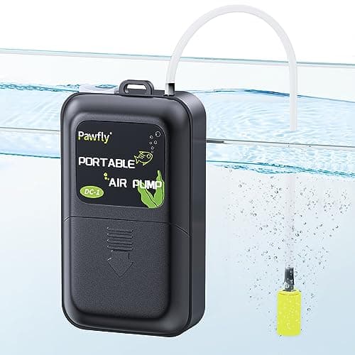 Pawfly Aquarium Battery Air Pump 40 GPH Battery Powered Oxygen Pump for 5 to 30 Gallon Fish Tank Bucket Portable Aerator Pump for Outdoor Fishing and Fish Transportation (2 D Battery Not Included)