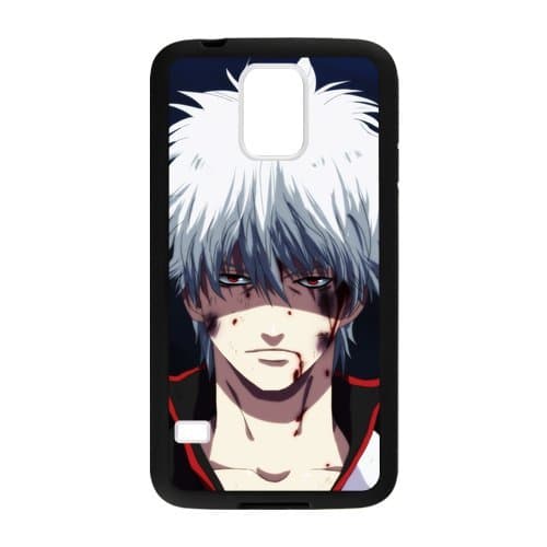 Custom Anime Gin Tama Sakata Gintoki Cool Black Case for Samsung S5(Laser Technology)