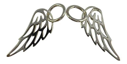 Sterling Silver 925 Small Angel Wing Charm with Closed Jump Ring 2 Pieces